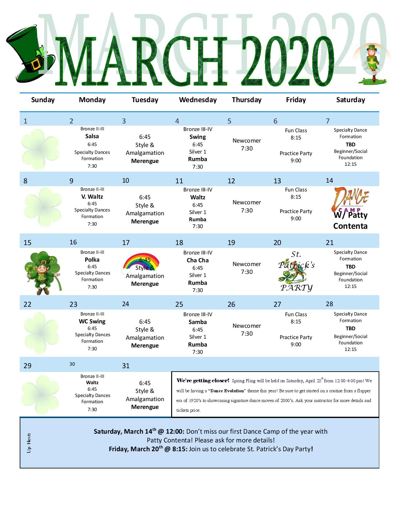 Event Calendar Arthur Murray Saratoga Springs