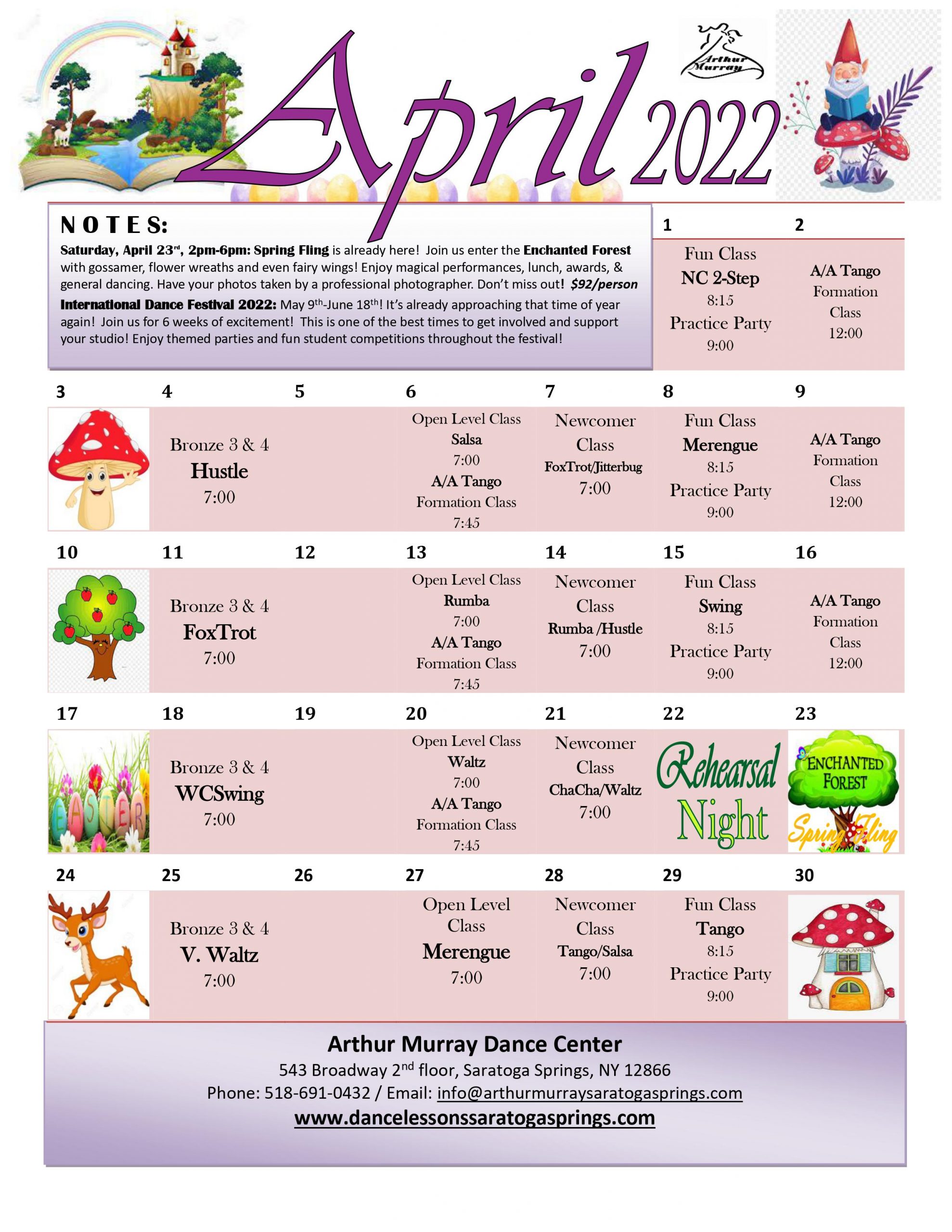 Event Calendar Arthur Murray Saratoga Springs