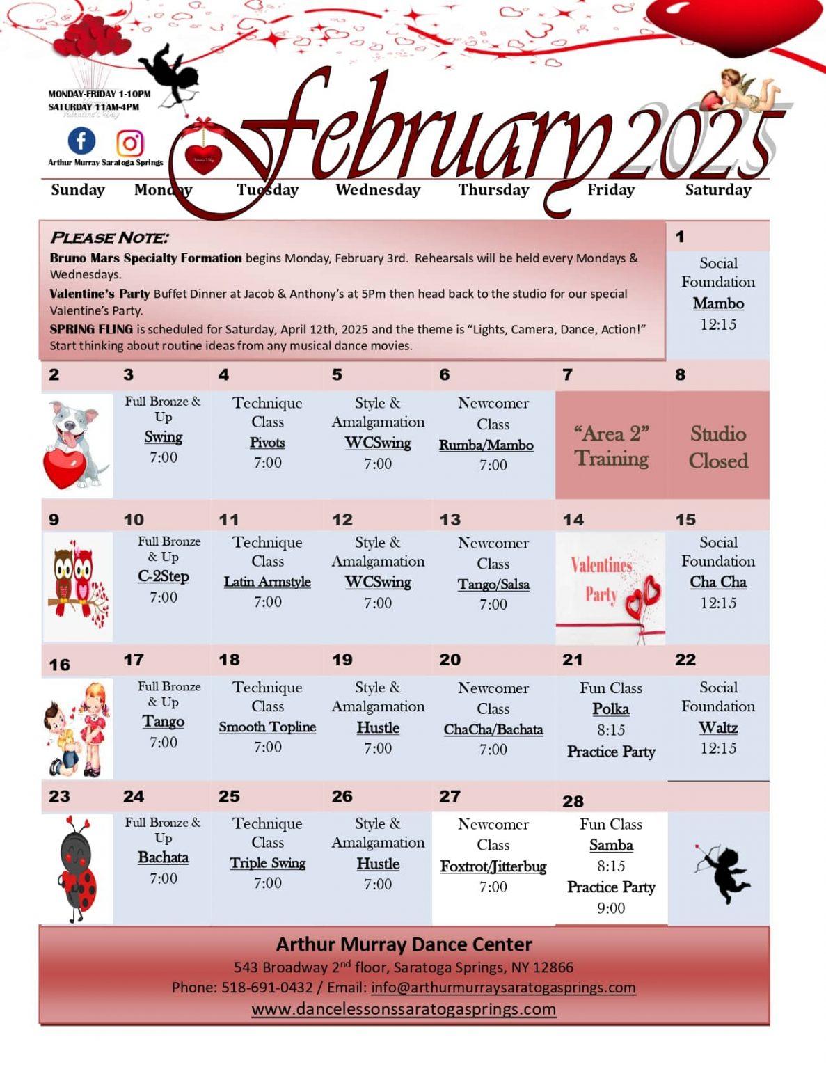 Event Calendar Arthur Murray Saratoga Springs